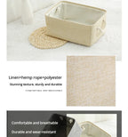 Linen Folding Storage Basket – Fabric Organizer for Wardrobe and Laundry