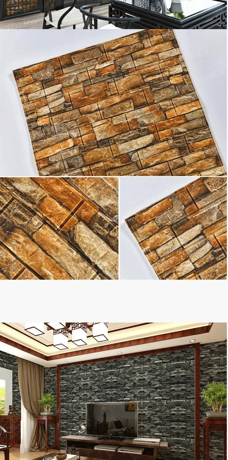 3D Self-Adhesive Brick Wallpaper – Waterproof Peel and Stick for Home Decor