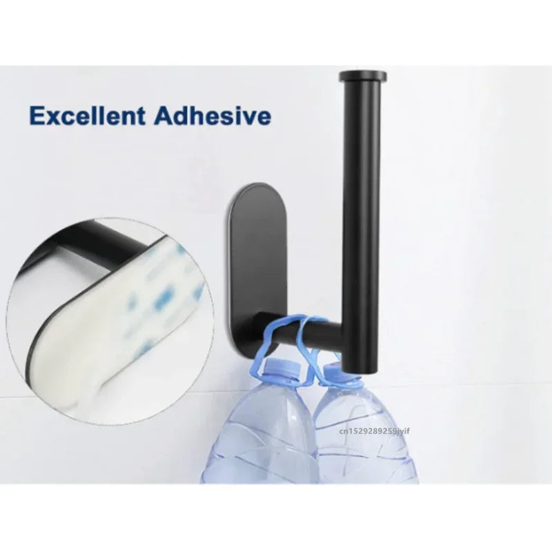 Stainless Steel Toilet Paper Holder – Self-Adhesive Wall Mount for Bathroom