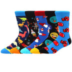 Combed Cotton Crew Socks – Novelty Patterned Casual Apparel for Men and Women