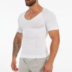 Men's Compression Shapewear Shirt – V-Neck Tummy Control for Fitness Workout