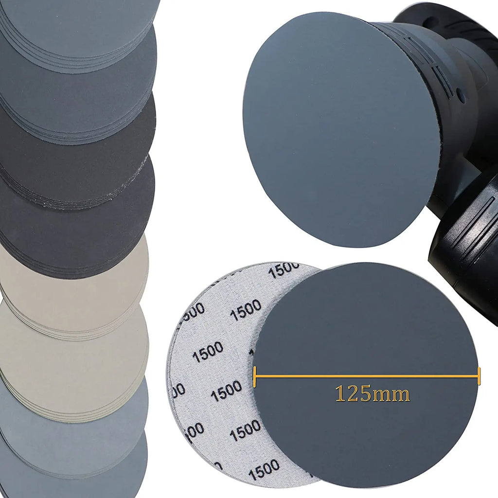 Wet and Dry Sanding Discs – 5 Inch Assorted Grit for Auto Metal and Wood