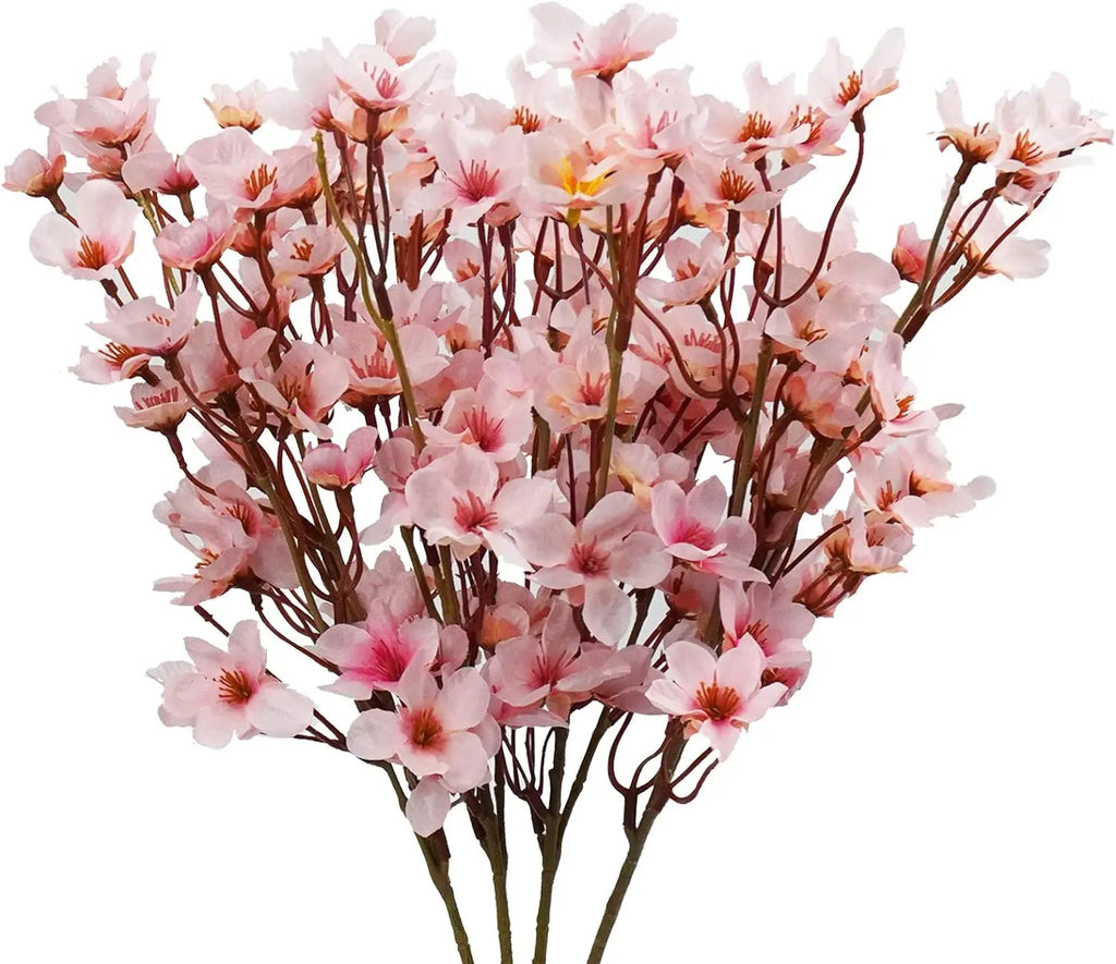 Artificial Silk Cherry Blossom Branch – 41cm Peach Floral for Wedding Decor