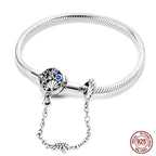 925 Sterling Silver Charm Bracelet – Adjustable Green Zircon for Birthday Gifts