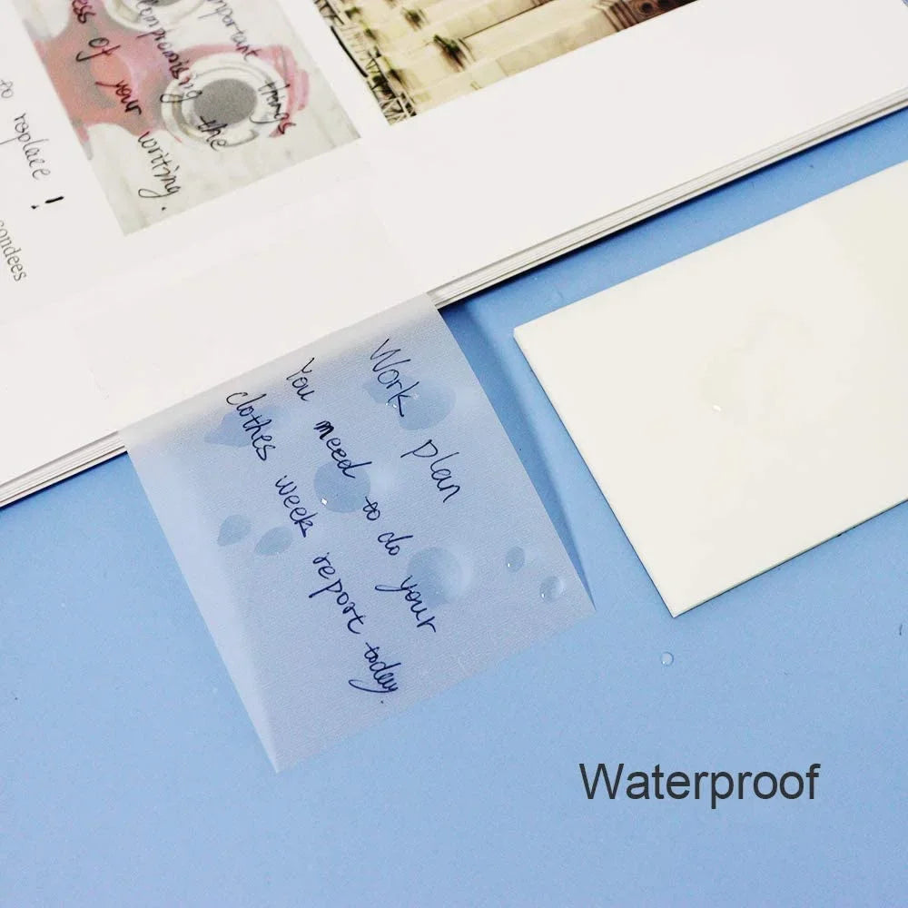 Transparent Sticky Notes – Waterproof Self-Adhesive Memo for Office School