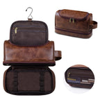 Large Hanging Leather Toiletry Bag – Cosmetic Organizer for Travel