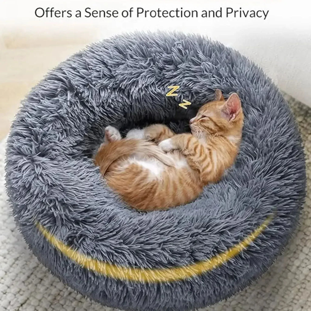 Round Plush Pet Bed – Soft Warm Sleeping Mat for Large Dogs and Cats