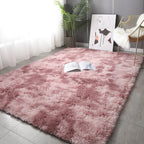 Plush Gray Area Rug – Fluffy Anti-Slip Velvet Carpet for Living Room Decor
