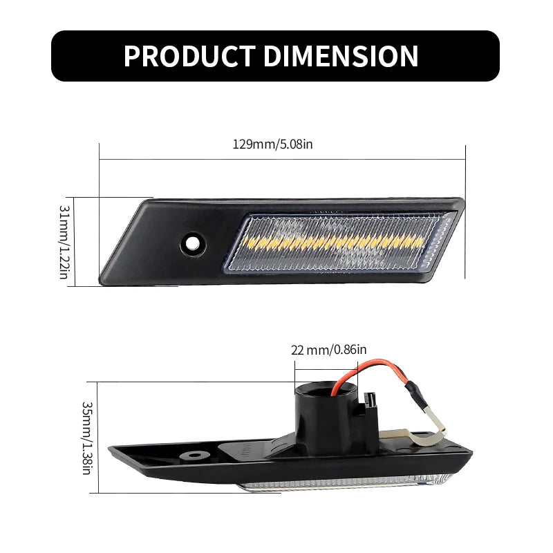 Sequential LED Side Marker Lights – Dynamic Turn Signal for BMW 3 5 7 Series