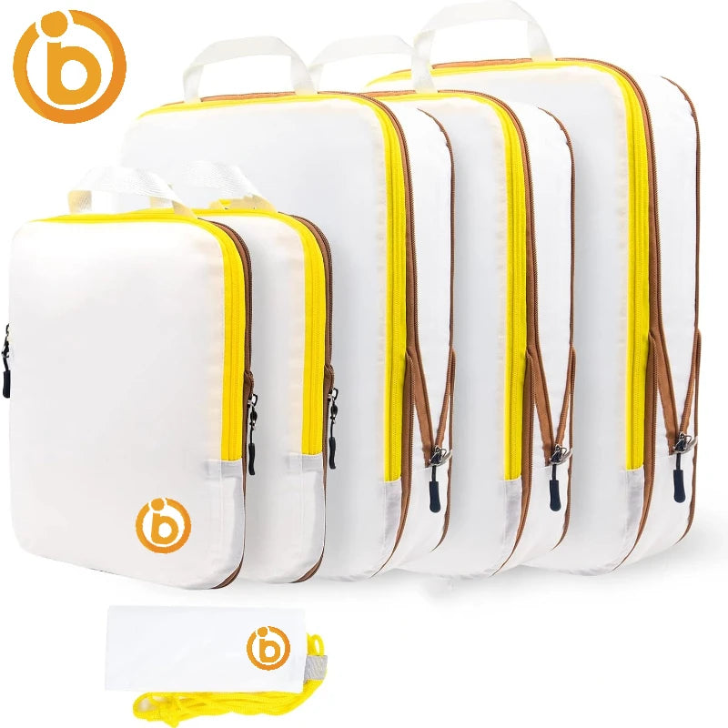 Waterproof Compression Packing Cubes – Space-Saving Luggage Organizers for Travel