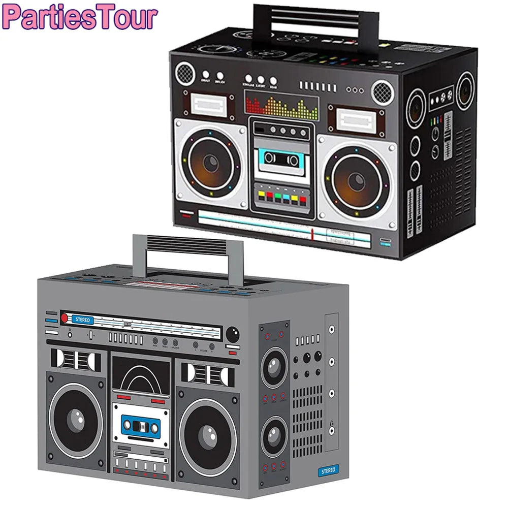 Retro Boom Box Candy Boxes – Paper Gift Containers for 80s 90s Hip Hop Parties