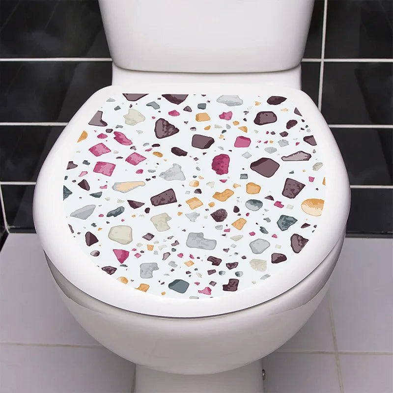 Decorative Toilet Seat Decal – Underwater Sea Shell Art for Bathroom Decor