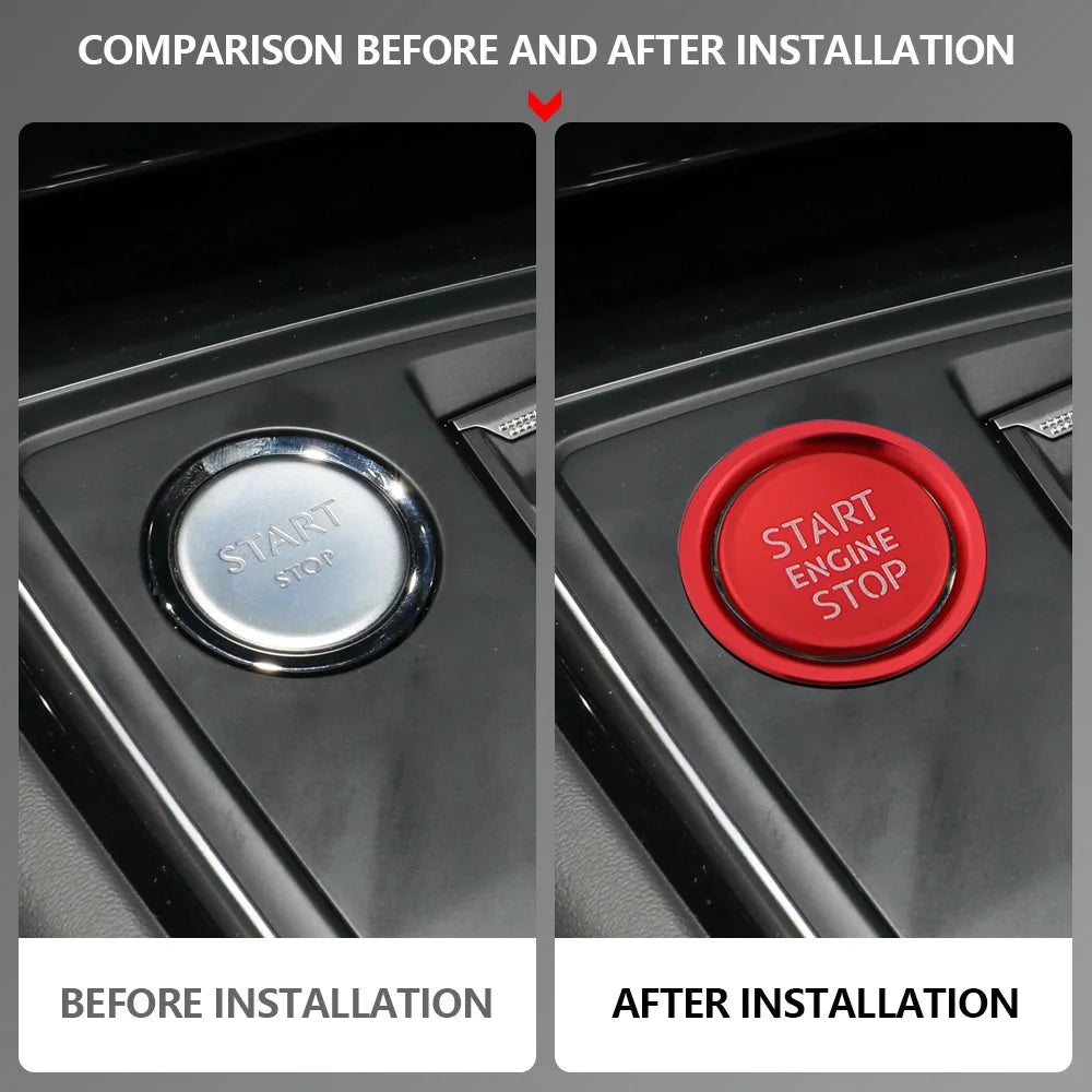 Aluminum Ignition Button Ring – Decorative Engine Start Cover for Peugeot