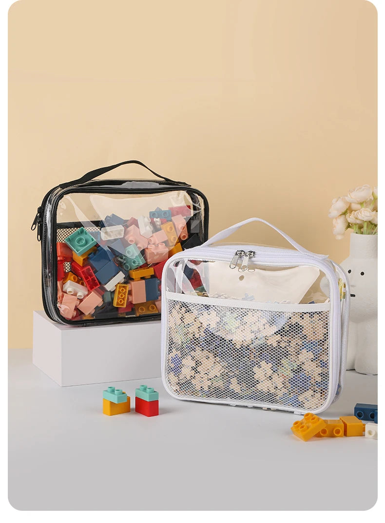 Transparent Toy Storage Bag – Large Capacity Organizer for Kids Block Toys