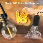G40 Solar LED String Lights – Weatherproof Shatterproof Decor for Patio