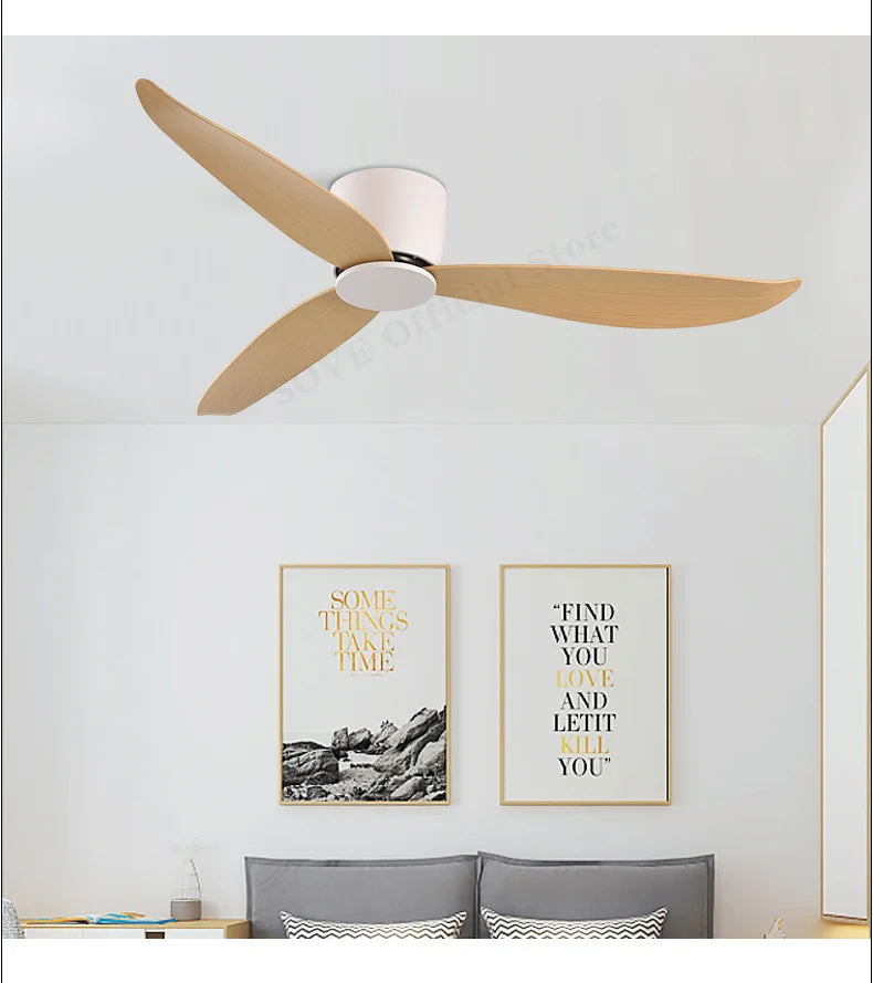 Modern DC Motor Ceiling Fan – Low Profile Minimalist for Home Decor