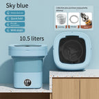 Portable Folding Washing Machine – Ultrasonic Mini Washer for Travel and Home