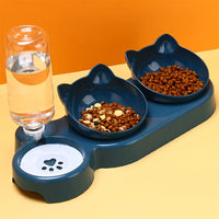 Tilted Cat Bowl Set – Gravity Water Feeder for Neck Protection