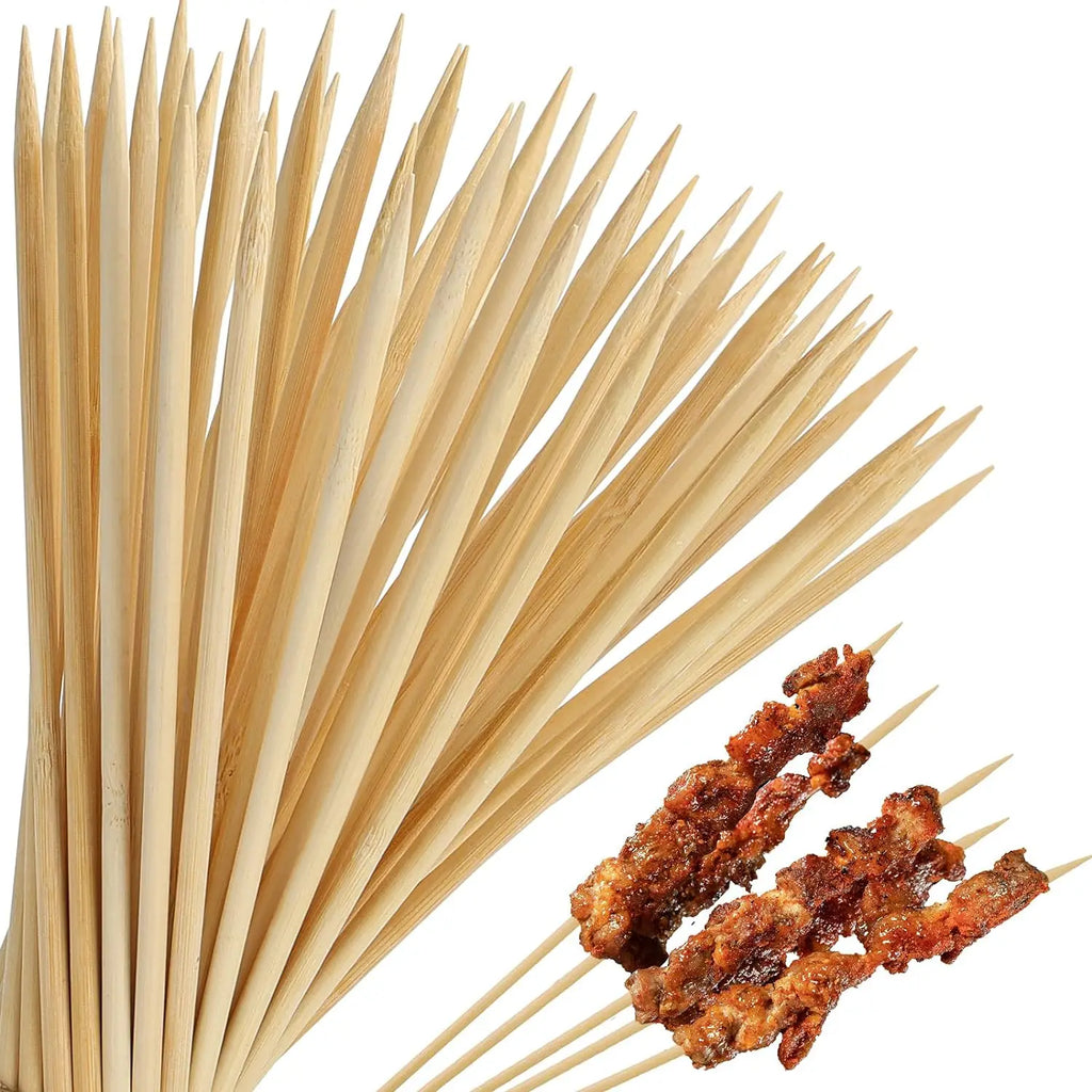 Natural Bamboo Skewers – Disposable Sticks for Grilling and BBQ Appetizers