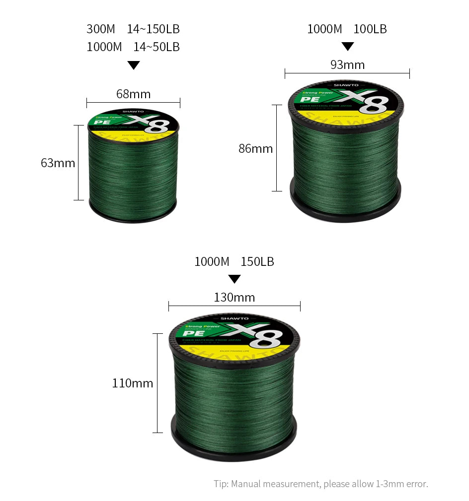Braided Fishing Line – 8 Strand PE Multifilament Wire for Freshwater Saltwater