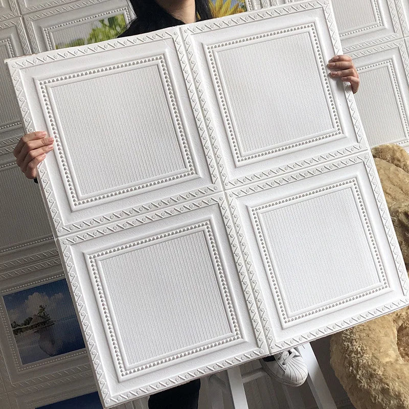 3D Foam Wall Stickers – Waterproof 70x70cm Peel and Stick for Home Decor