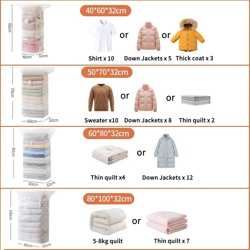 Large Vacuum Storage Bags – Airtight Compression Seals for Clothing Comforters