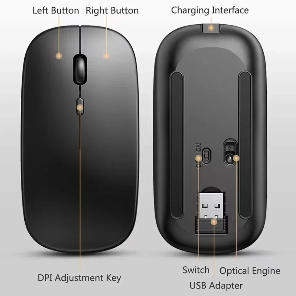 Wireless Gaming Mouse – Dual Mode Ergonomic Rechargeable for PC Laptop Mac
