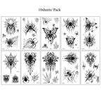 Spider Web Temporary Tattoo Stickers – Waterproof Halloween Face Body Art