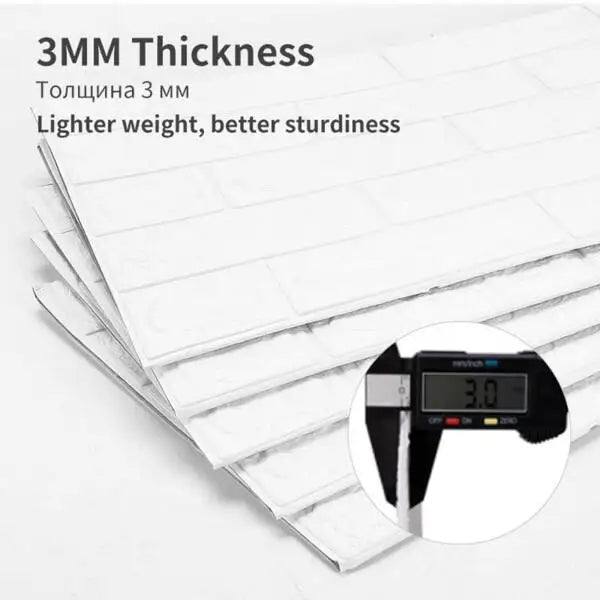 3D Self-Adhesive Brick Wallpaper – Waterproof Peel and Stick for Home Decor