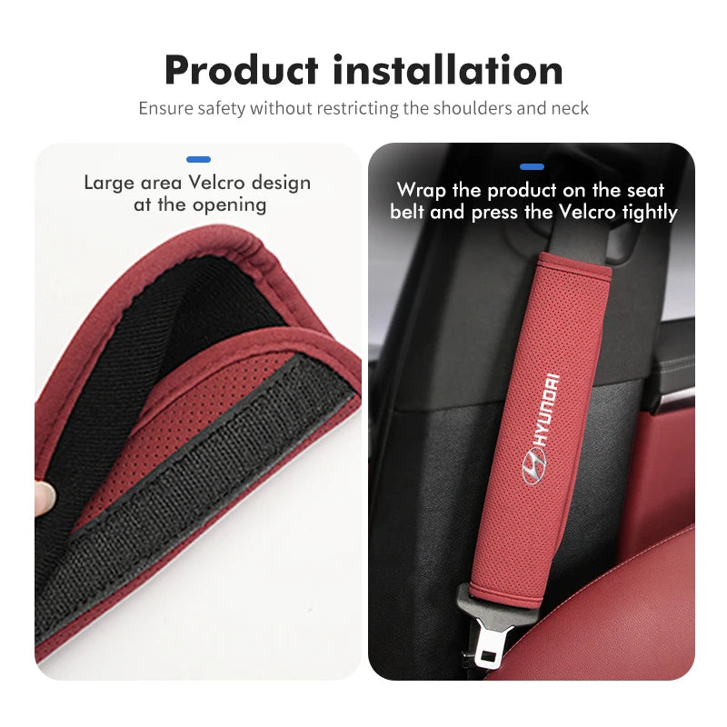 Suede Seat Belt Pads – Shoulder Protection for Hyundai Interior Comfort