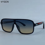 Oversized Polarized Rectangle Sunglasses – Vintage Steampunk for Men
