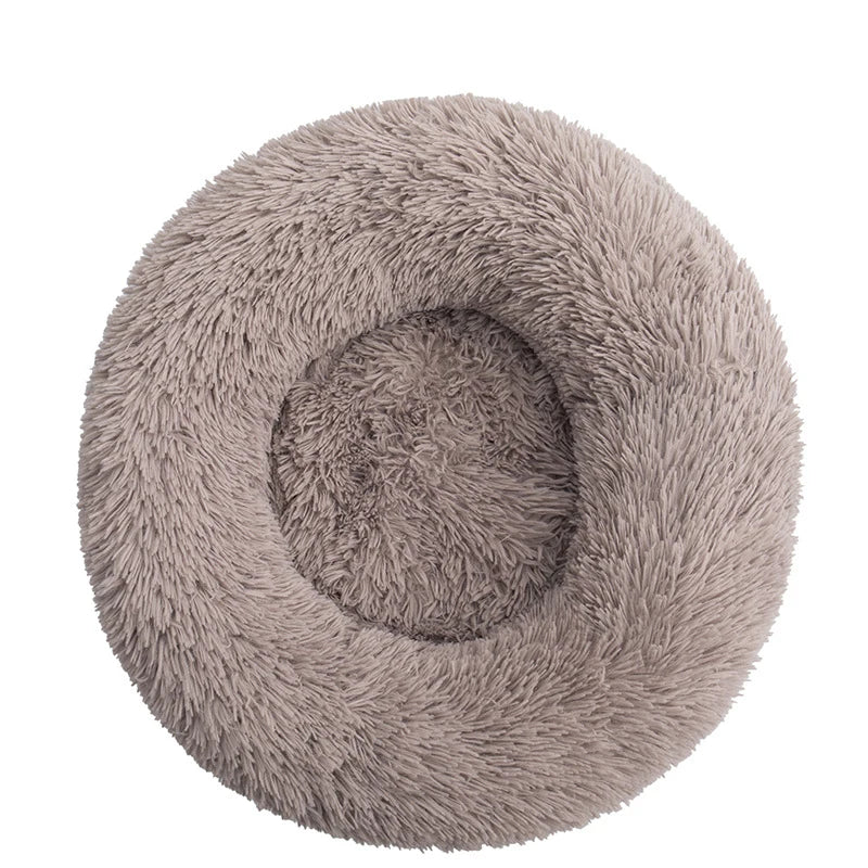 Round Plush Pet Bed – Soft Warm Dog House for Large and Medium Pets