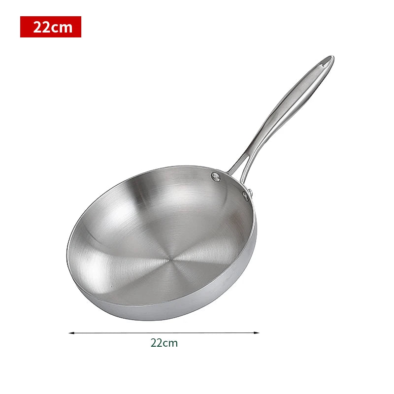 Stainless Steel Frying Pan – Nonstick Uncoated Cookware for Kitchen Stoves