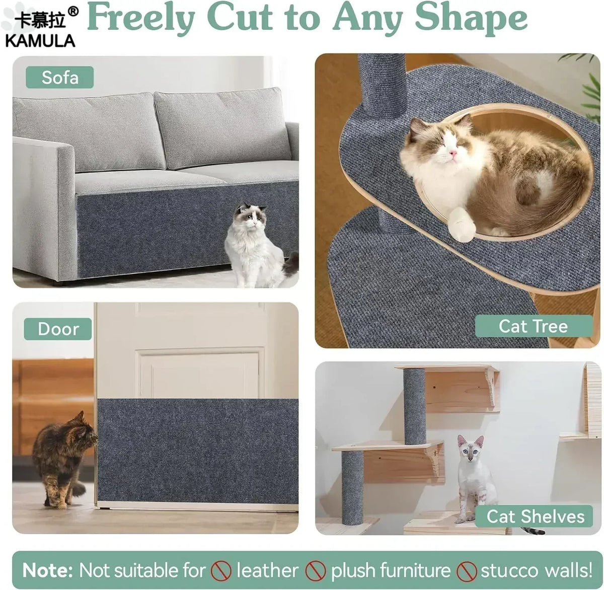 Self-Adhesive Cat Scratching Mat – Trimmable Carpet for Furniture Protection