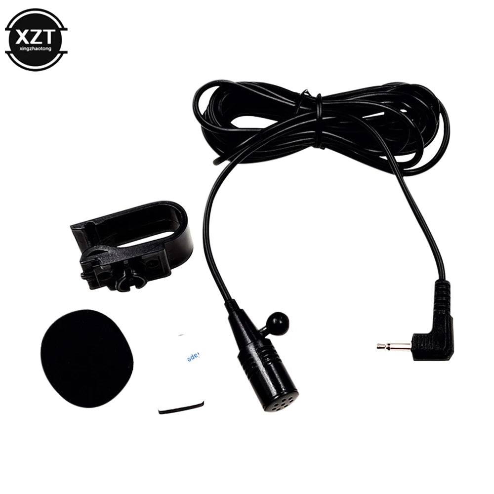 External Wired Microphone – 2.5mm/3.5mm Stereo Plug for Car Radio Hands-Free
