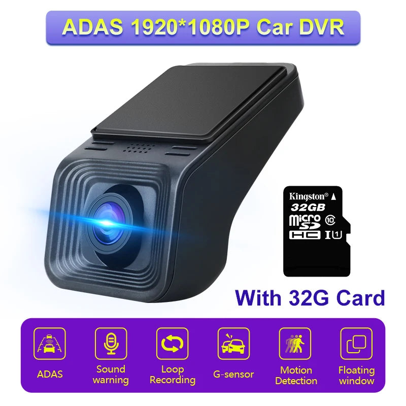 ADAS USB Dash Cam – Full HD Car DVR Camera for Android Navigation Head Units