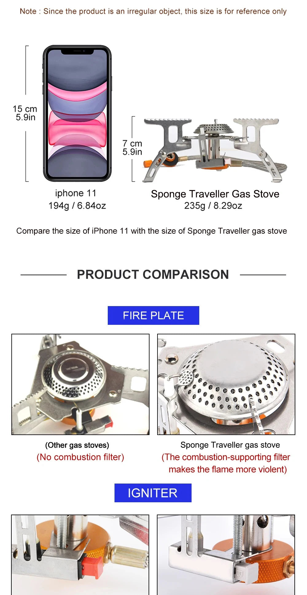 Portable Folding Camping Stove – 3500W High Power for Hiking and Backpacking