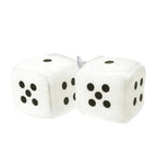 Fuzzy Dice Hanging Ornament – Plush Soft Dots for Car Rear View Mirror Decor