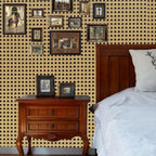 Honeycomb Grid Wallpaper – Luxury Chinese Retro Style for Home Decor