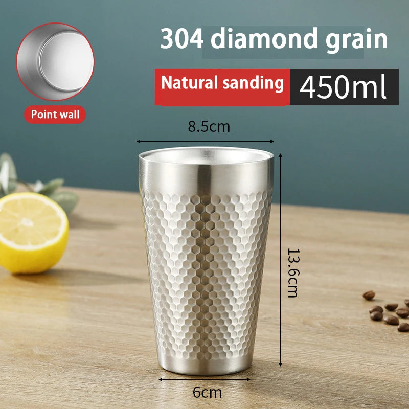 Stainless Steel Diamond Hammer Cup – Insulated Outdoor Camping Drinkware