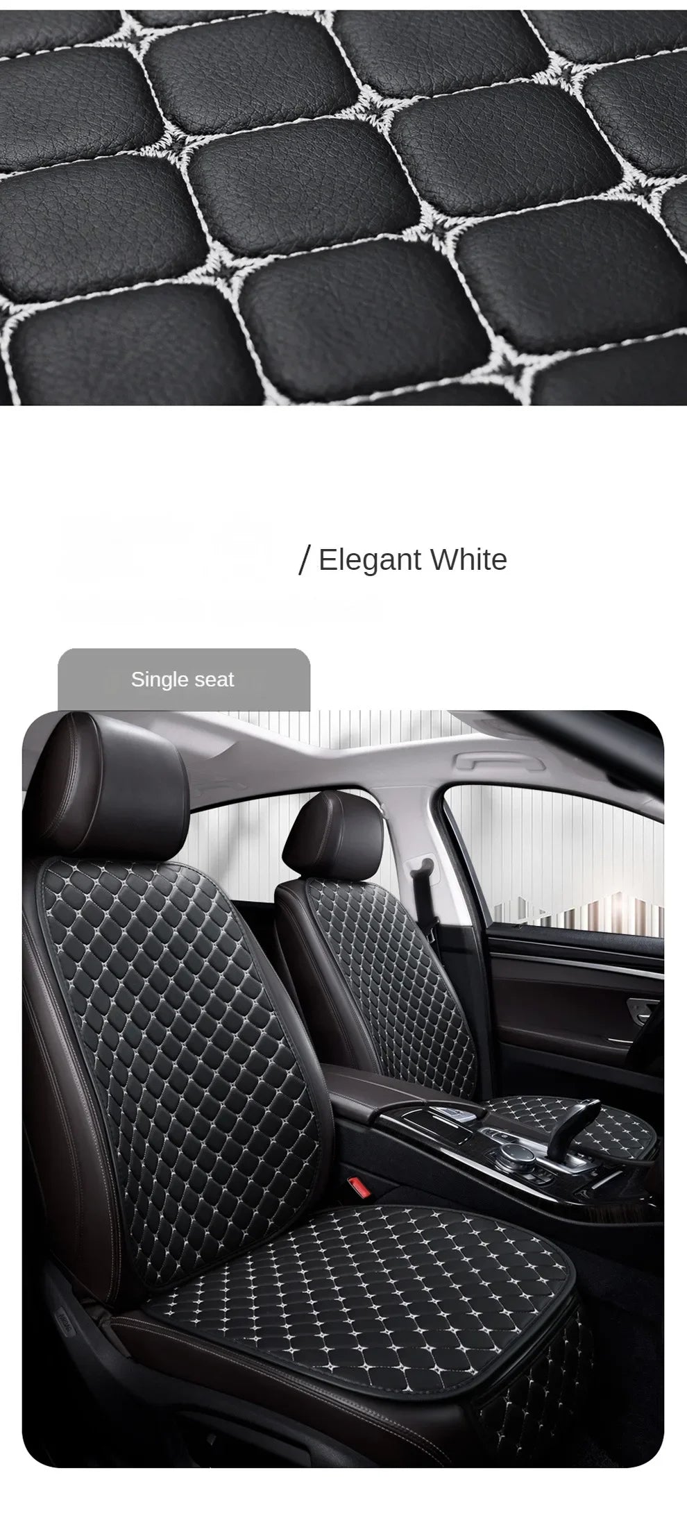Universal PU Leather Car Seat Cover – Minimalist Soft Cushion for Auto Interior