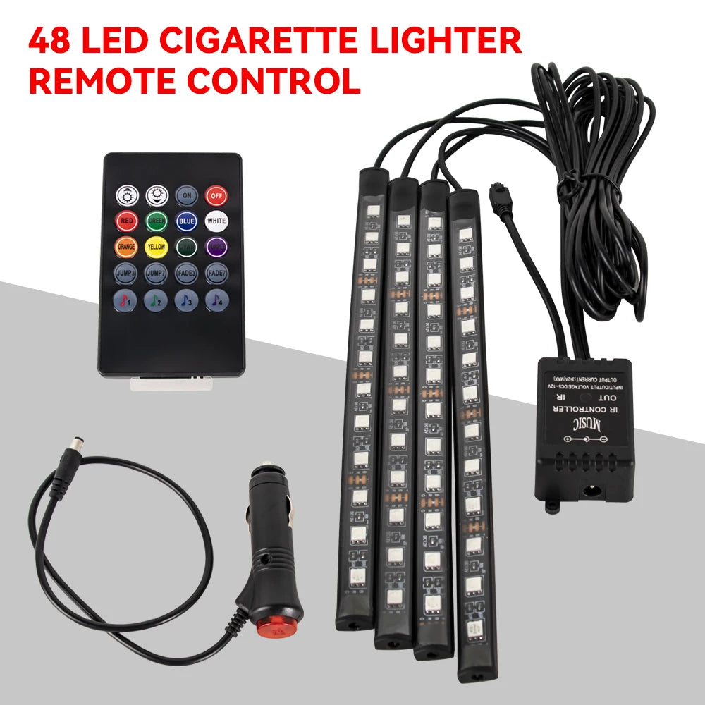 RGB LED Car Interior Light – Wireless Music Control for Auto Atmosphere