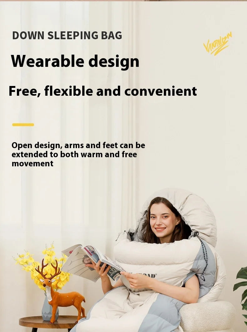 Stretchable Down Sleeping Bag – Ultralight Machine Washable for Camping