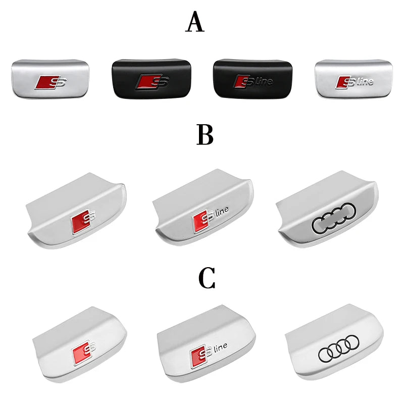 Aluminum S-Line Steering Wheel Emblem – Decorative Car Interior Accessory