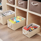 Folding Linen Storage Basket – Fabric Organizer for Wardrobe and Laundry