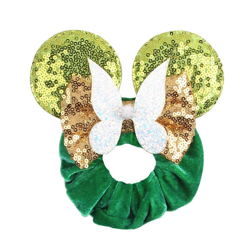 Velvet Sequin Mouse Ear Scrunchies – Elastic Hair Accessories for Kids Party