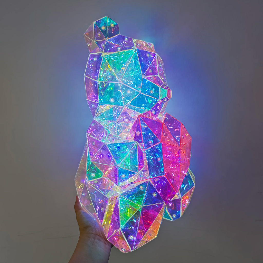 LED Teddy Bear Night Light – 30cm Colorful Plush Gift for Bedroom Decor