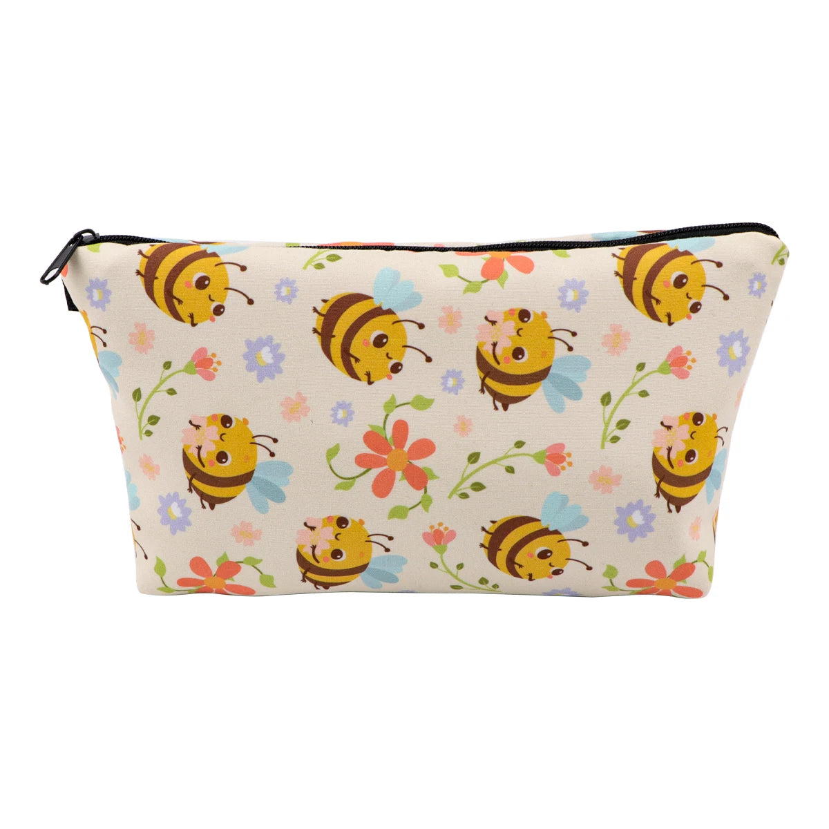 Large Animal Makeup Bag – Flamingo Cat Print Organizer for Travel Cosmetics