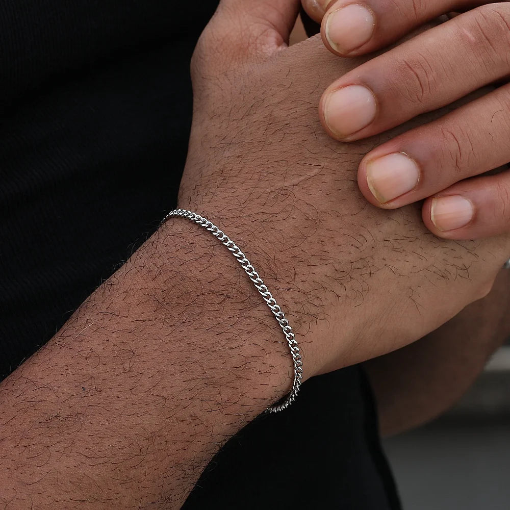 Gold Stainless Steel Cuban Chain Bracelet – Unisex Hip Hop Jewelry