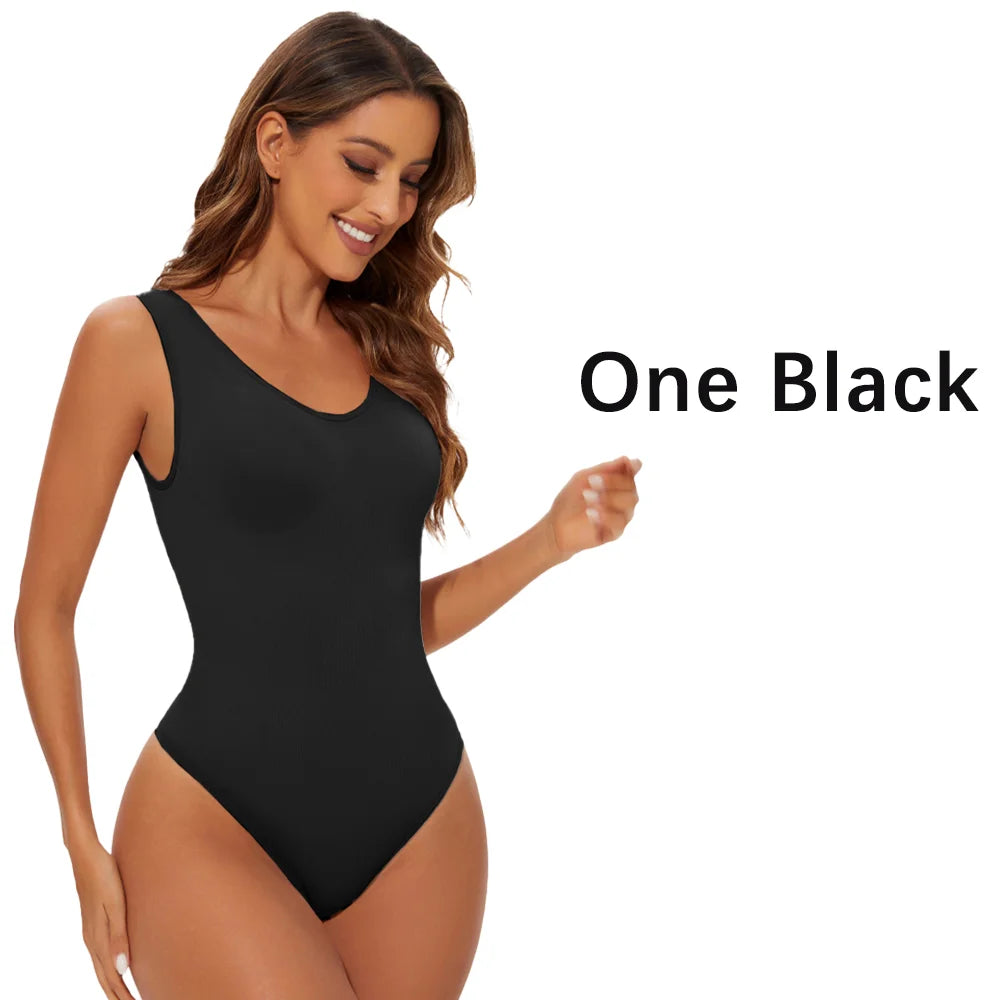Seamless Tummy Control Bodysuit – Open Crotch Fajas for Women Shapewear